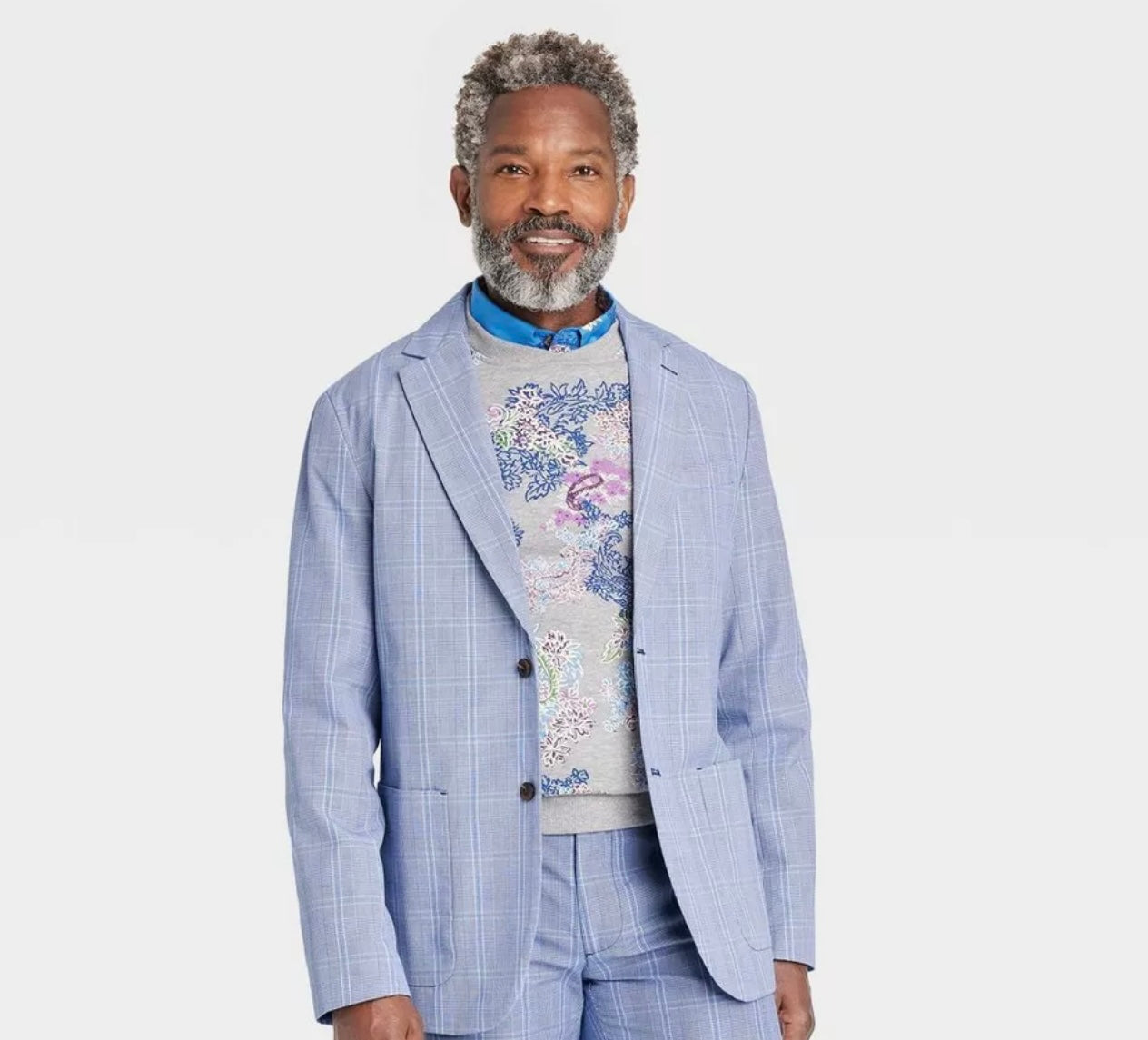 Houston White Adult Plaid Suit Jacket
