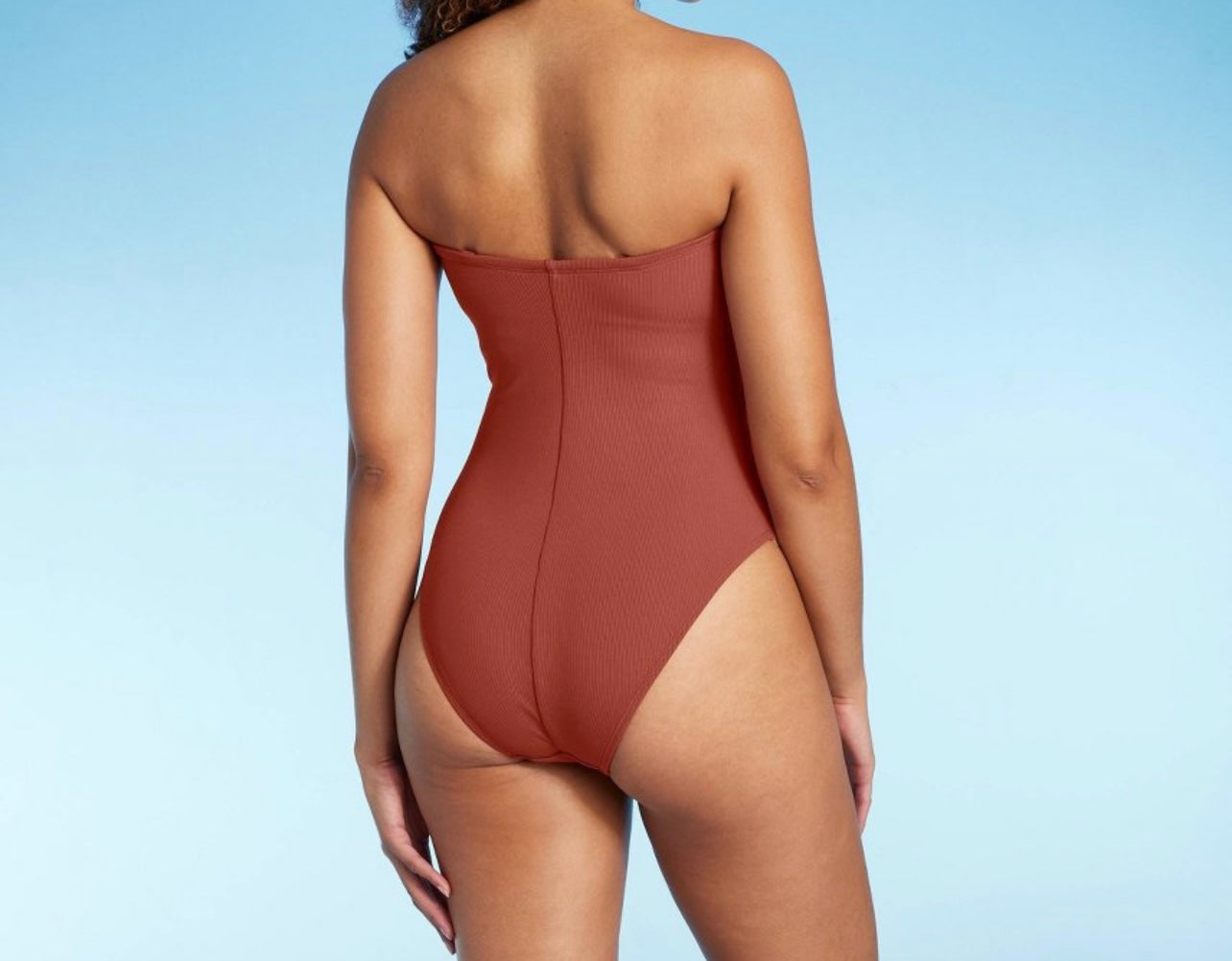 Women'sShirred Ribbed Bandeau Cheeky
One Piece Swimsuit - Shade & Shore™ Adjustable Straps, Removable Cups