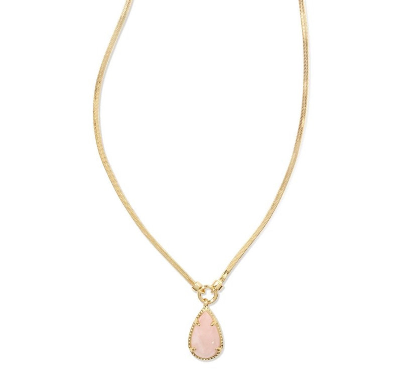 Kendra Scott Sami Quartz Herringbone 14K
Gold Over Brass Statement Necklace - Rose
Quartz