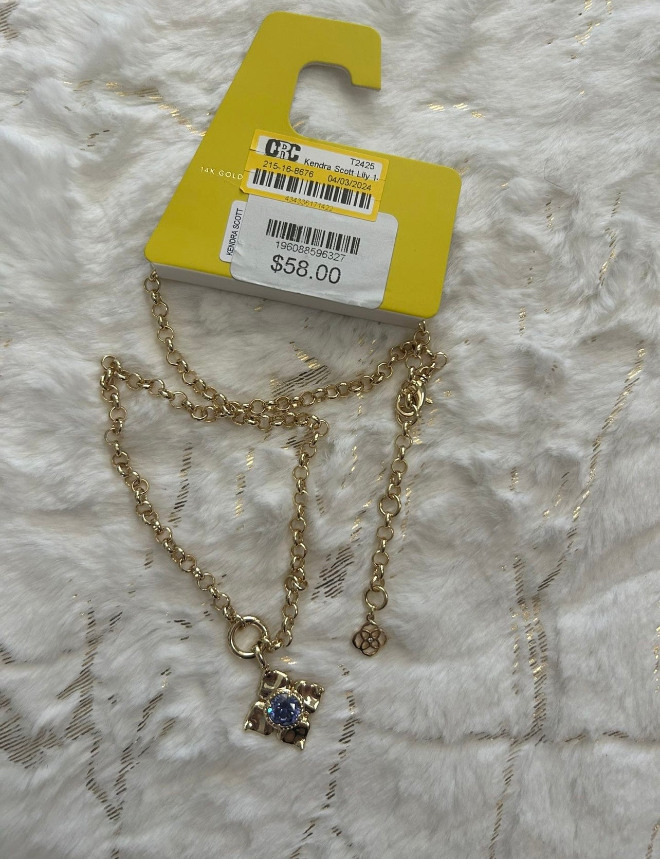 Kendra Scott Lily 14K Gold Over Brass Chain Pendant Necklace - Blue