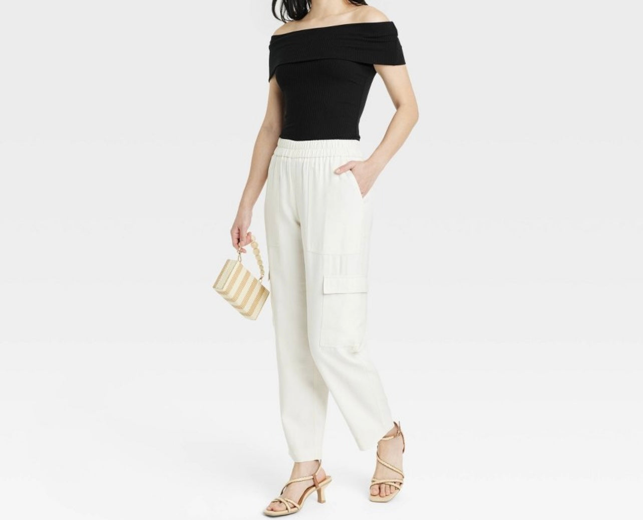 Women’s Slim Fit Short Sleeve Off the Shoulder Top - A New Day™
