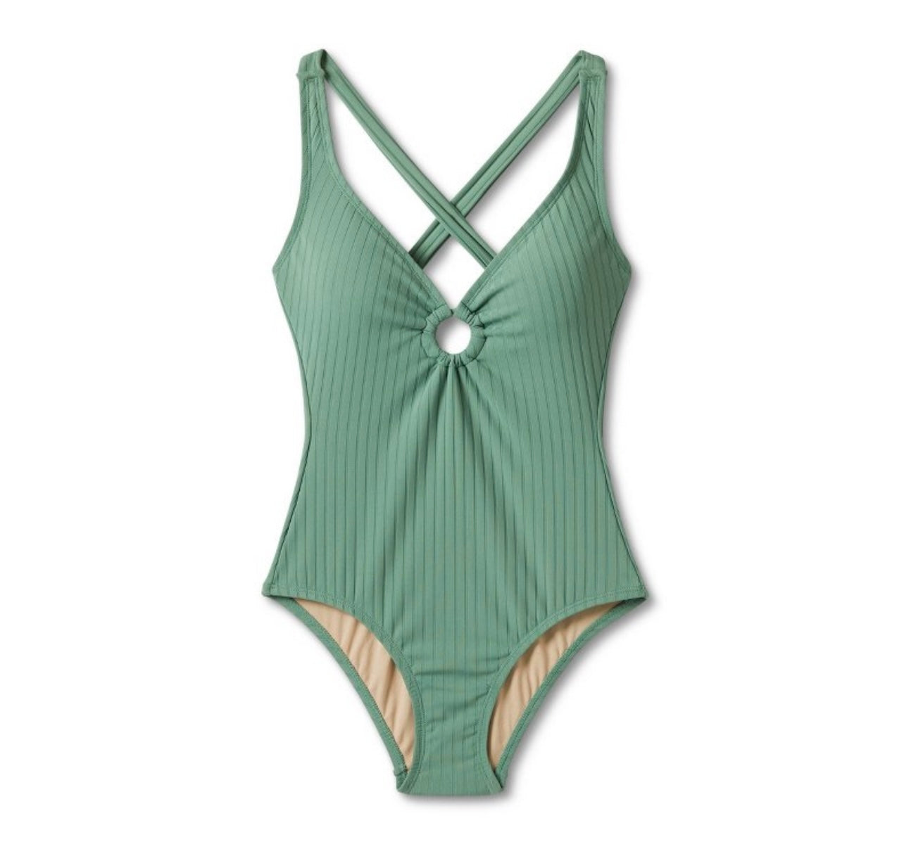 Women's Wide Ribbed Center Ring Medium Coverage One Piece Swimsuit - Kona Sol™