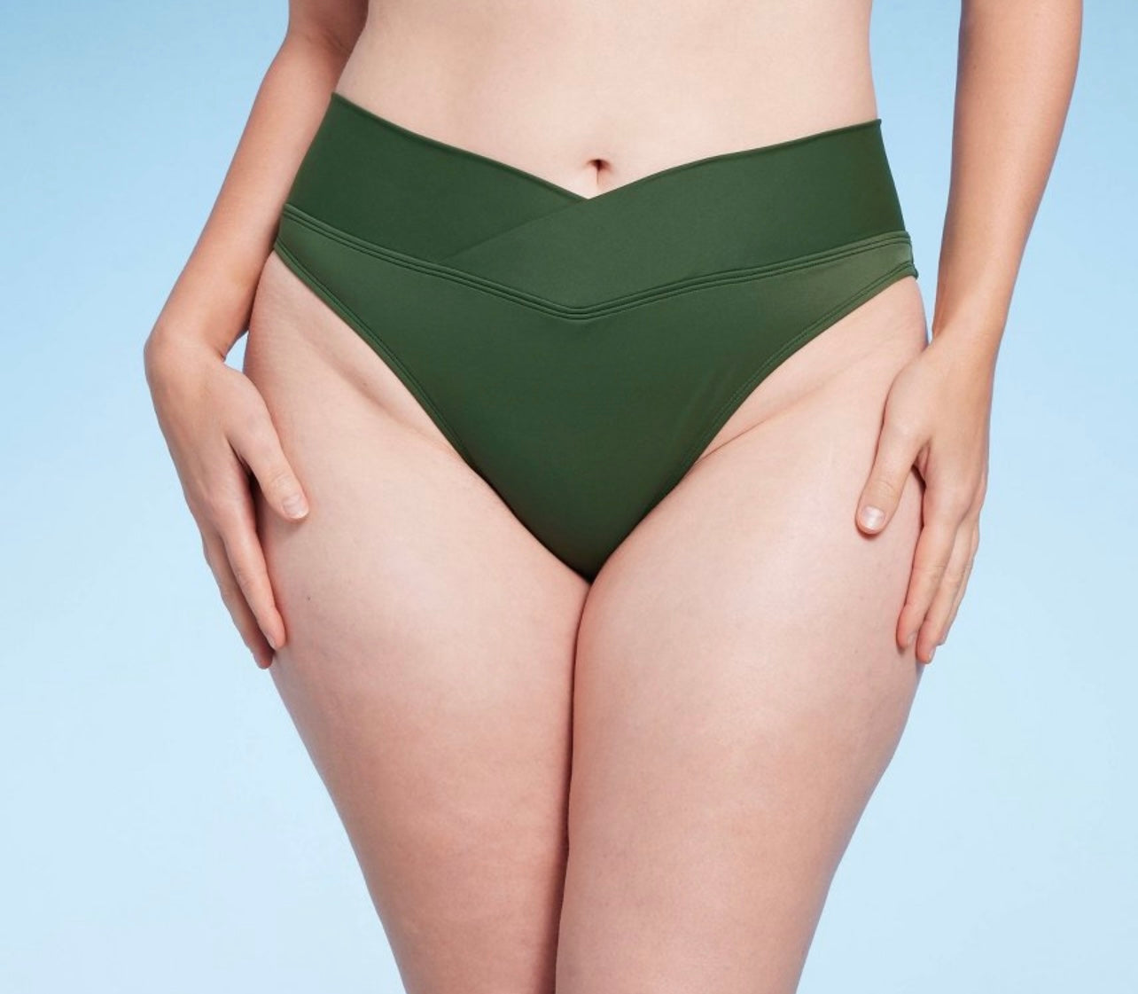 Women's V-Front Mid-Rise High Leg Cheeky Bikini Bottom - Shade & Shore™