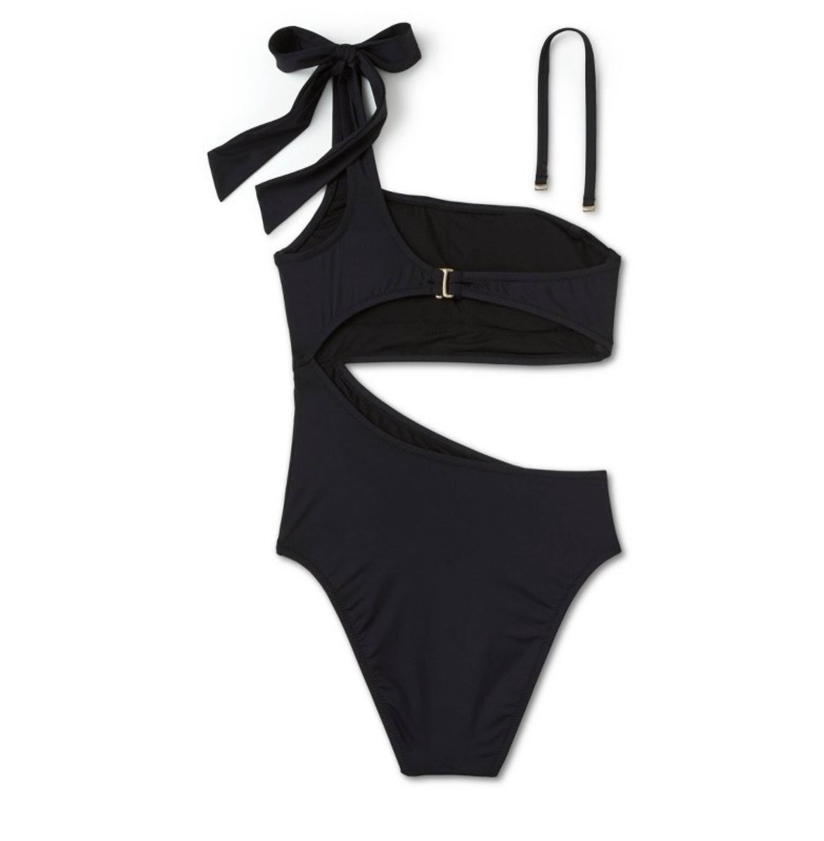 Women'sOne Shoulder Bow Cut Out One Piece Swimsuit - Shade & Shore™ 
Chic Beachwear, Tricot Fabric, Removable Cups