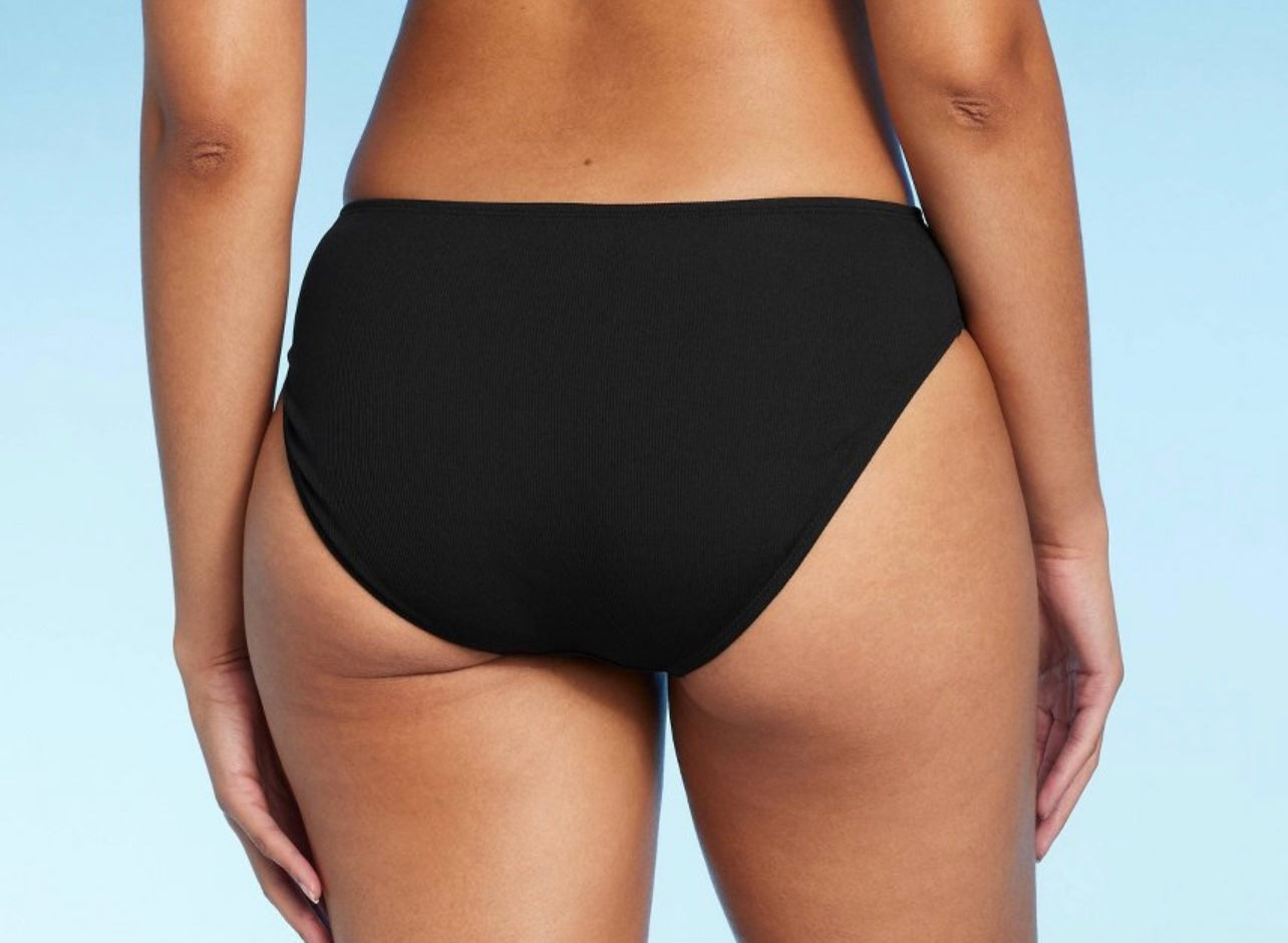 Women'sRibbed Hipster Bikini Bottom - Shade & Shore™ Cheeky Cut, Recycled Polyester, Stretch Fit