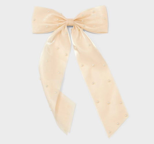 Pearl Bow Barrette Hair Clip - A New Day™