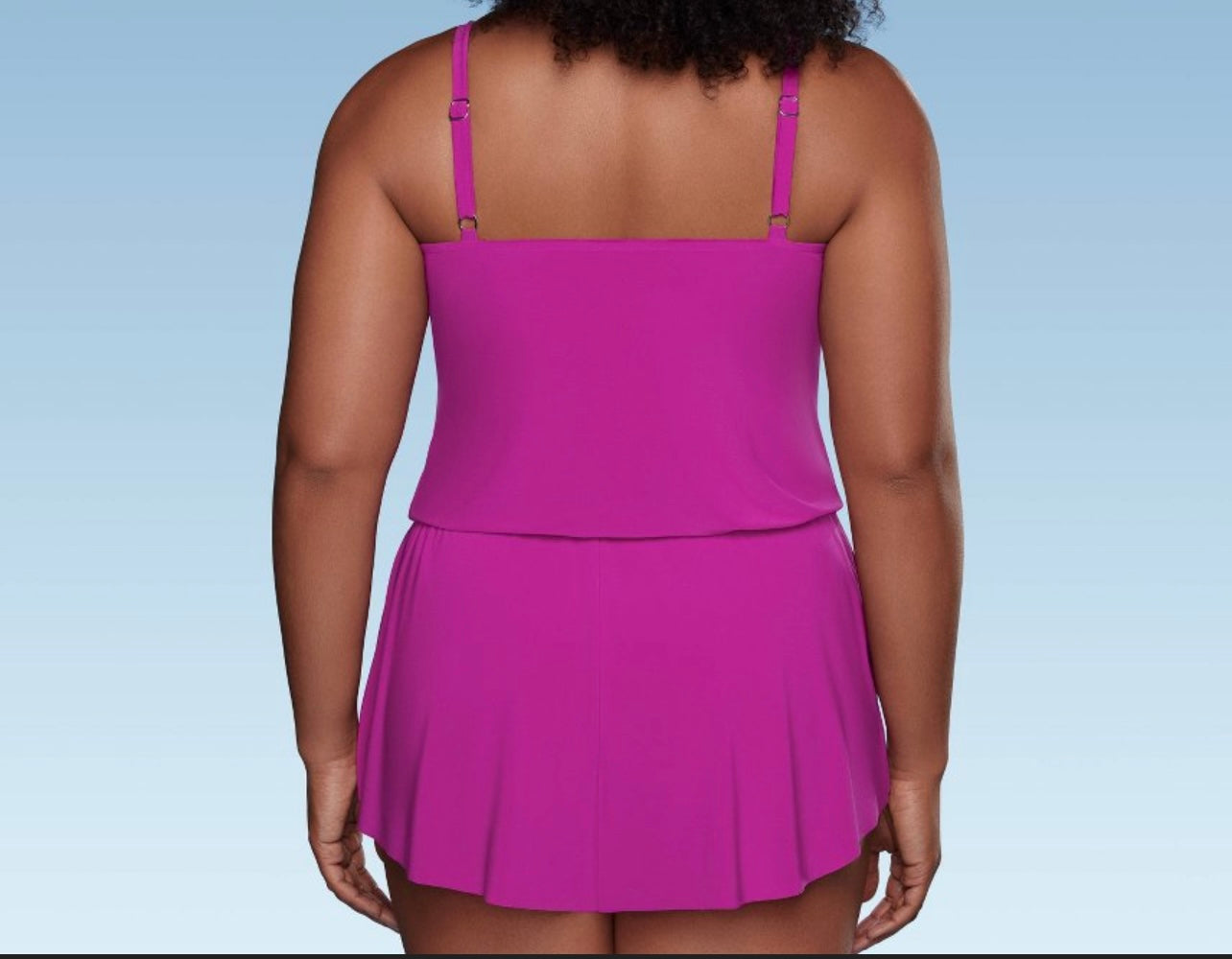 Women's UPF 50 High Neck Swim Romper with Pockets One Piece Swimsuit - Aqua
Green®
