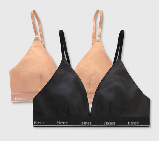 Hanes Originals Women's 2pk Stretch Triangle
Bralette